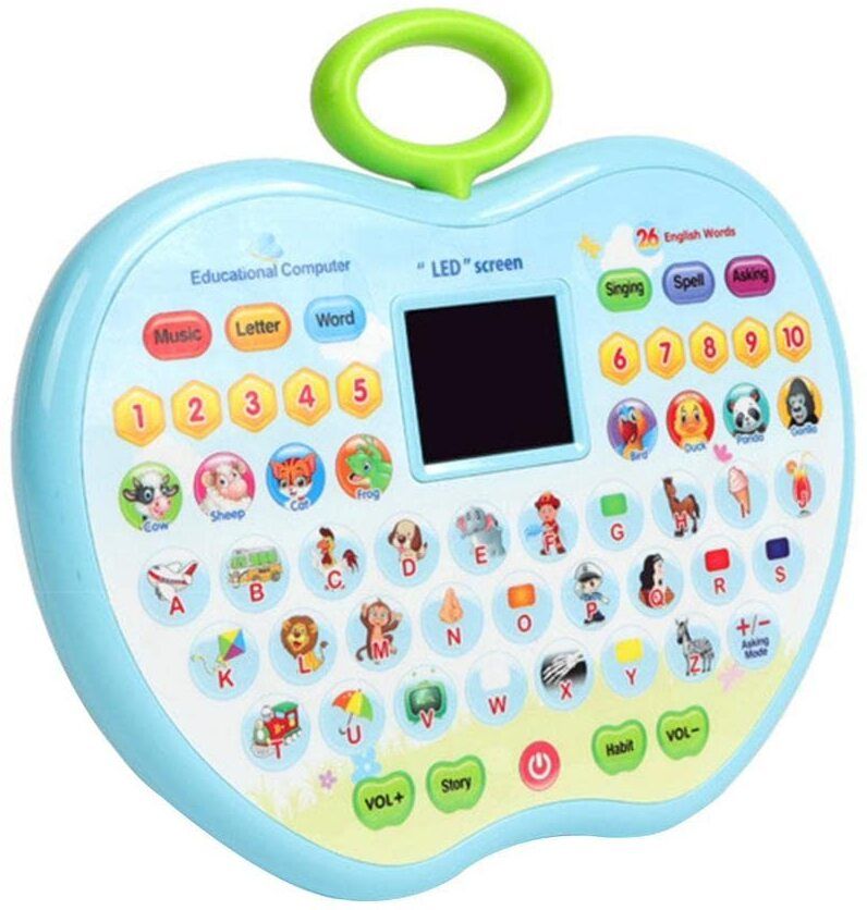 Kids Educational Apple Shape Learning Computer Toy with Music & LED Screen-image-23