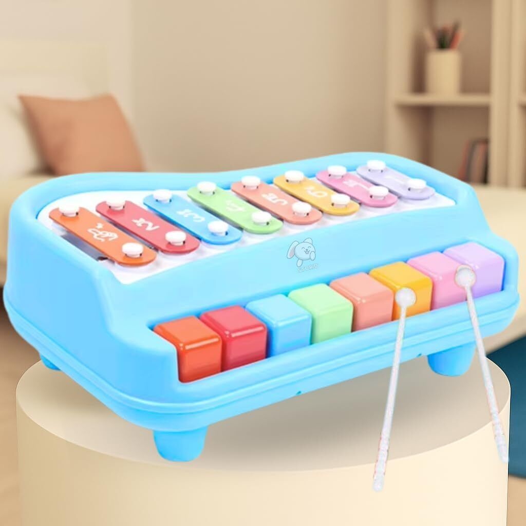 Kids Educational Knock Playing 2 in 1 Colorful Plastic Percussion Piano Toy-image-11