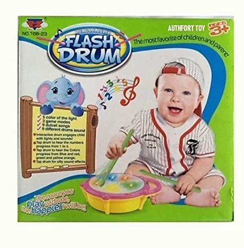 aarav enterprises Kids Musical Drum Toy with LED Lights & Drum Sticks for Boys and Girls Pink-picture-2