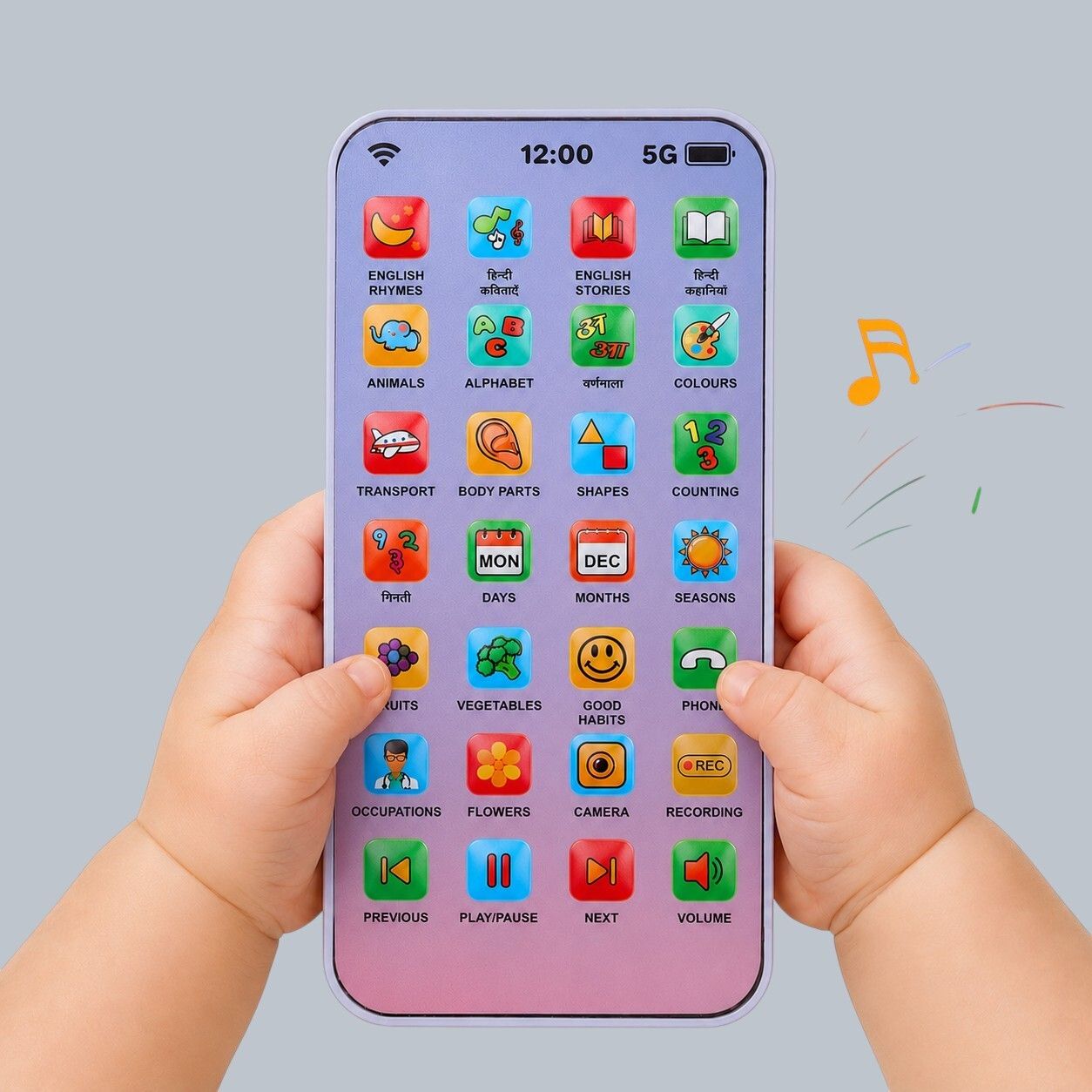 Kids Phone Toy with Songs Stories Numbers and Alphabets-image-1