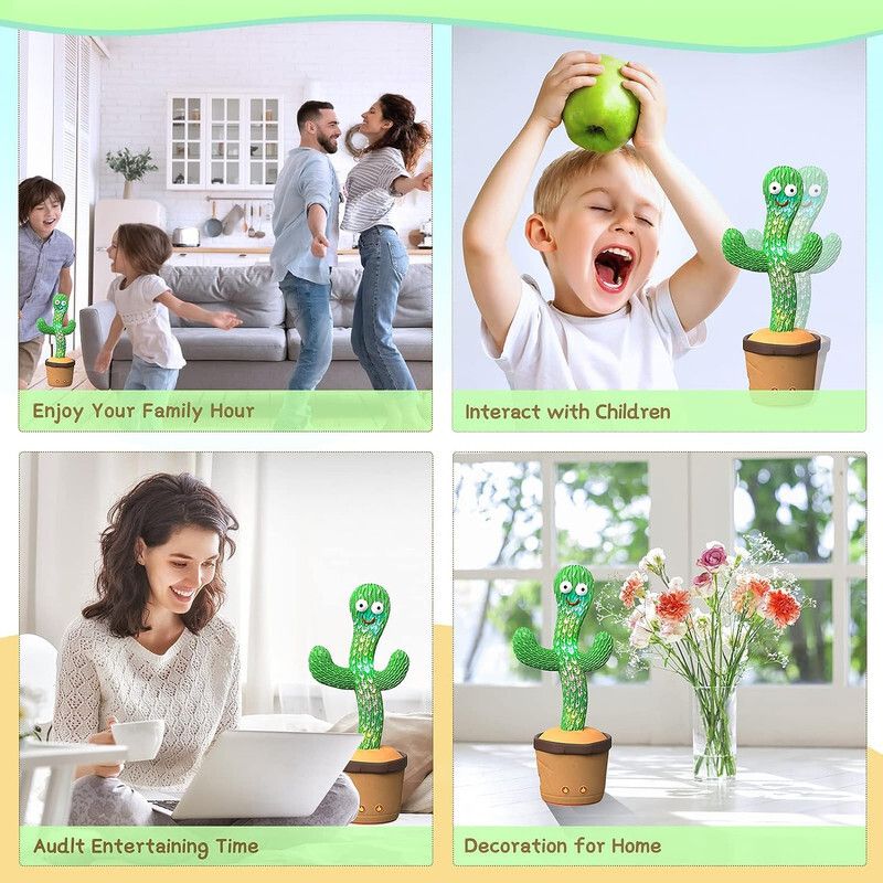 haulsale Dancing Talking Cactus Plush Toy, Wriggle, Singing, Repeats What You Say-844-picture-18
