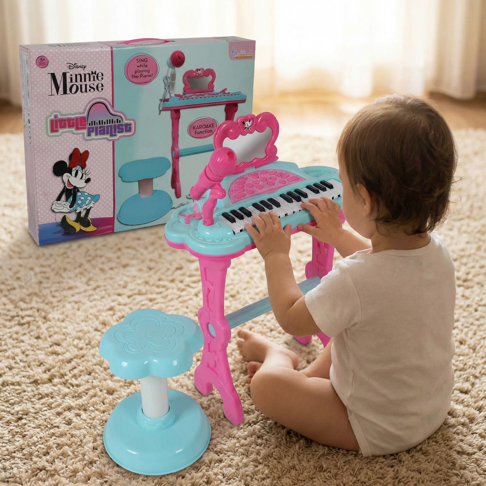 disney Minnie Mouse Little Pianist Keyboard Musical Toy with Microphone-picture-33