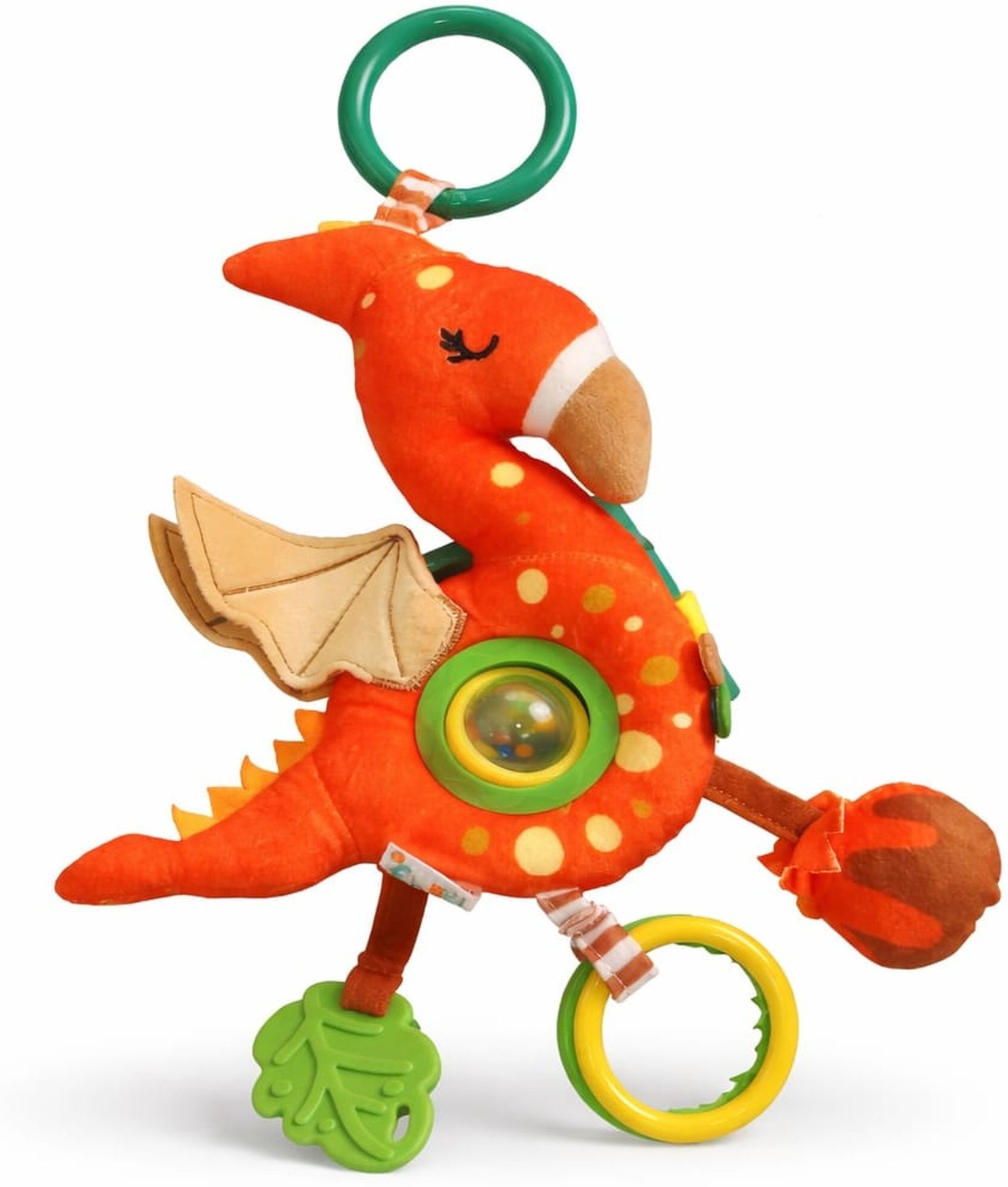 Baby Hanging Dragon Plush Activity Toy with Mirror Teether-image-31