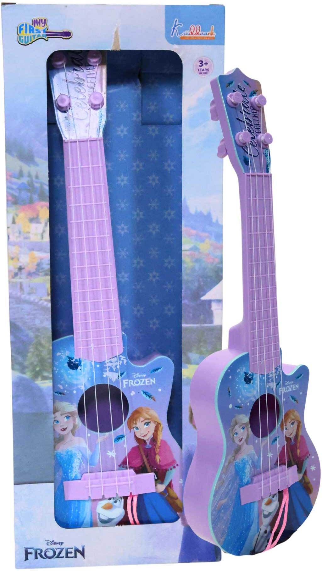 kriiddaank Frozen Theme Guitar (Small), Mini Version Fingerstyle, Short Scale Guitar, Bes-picture-13