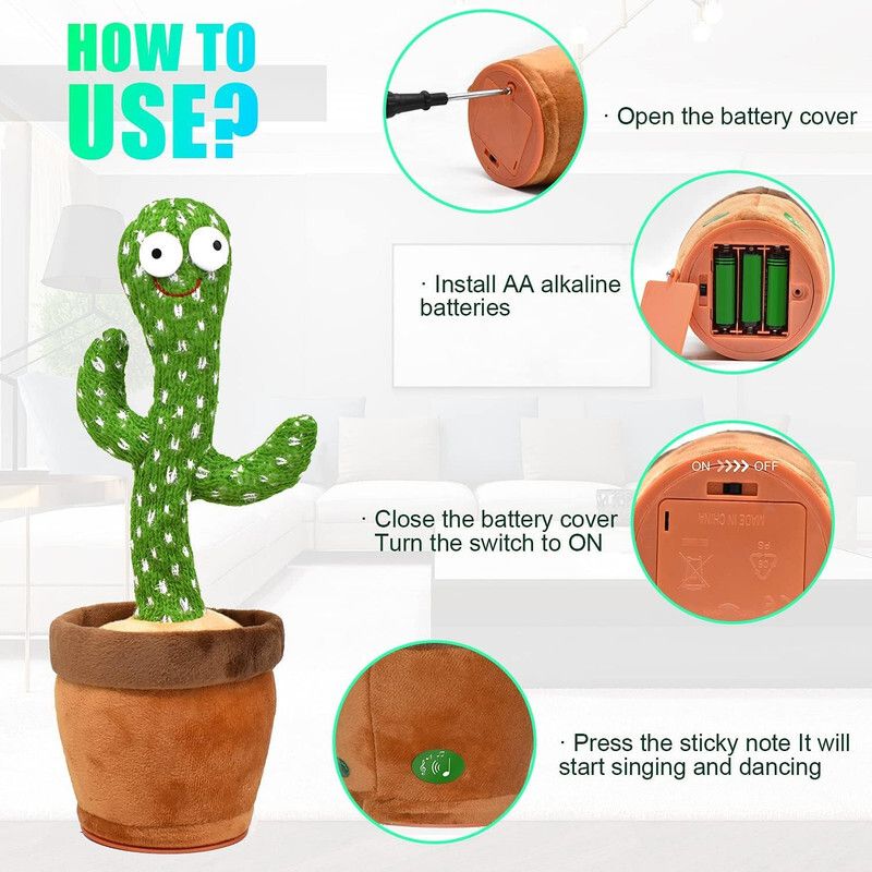 saleoff Dancing Talking Cactus Plush Toy, Wriggle, Singing, Repeats What You Say-739-picture-27