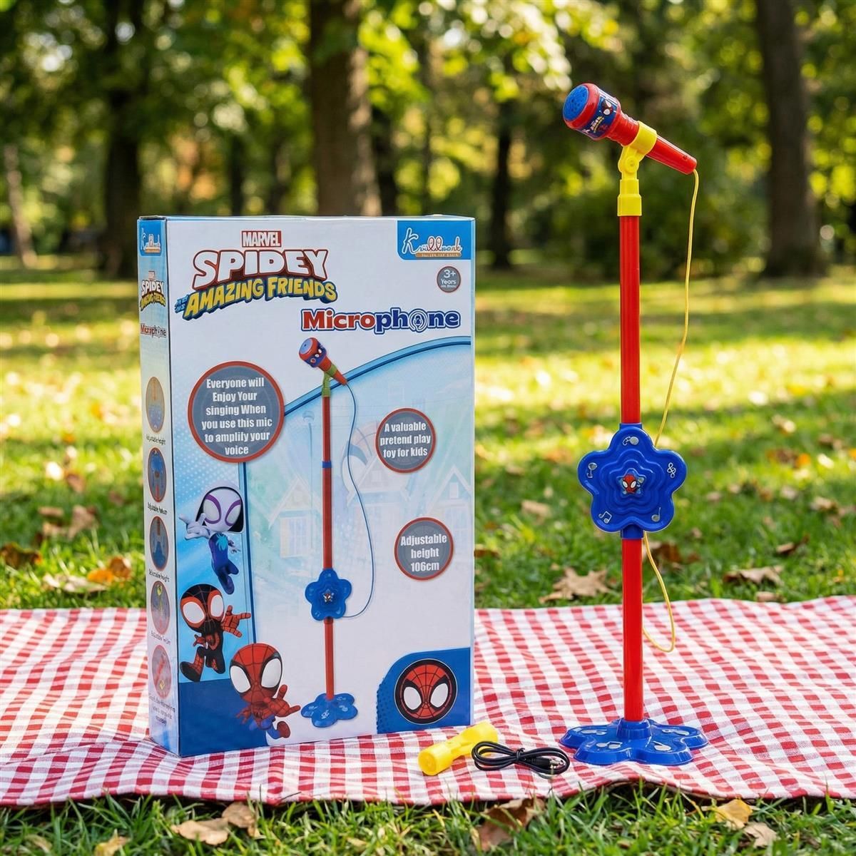 avengers Spider Hero Portable Karaoke Microphone Set for Kids with Music and Lights-picture-19