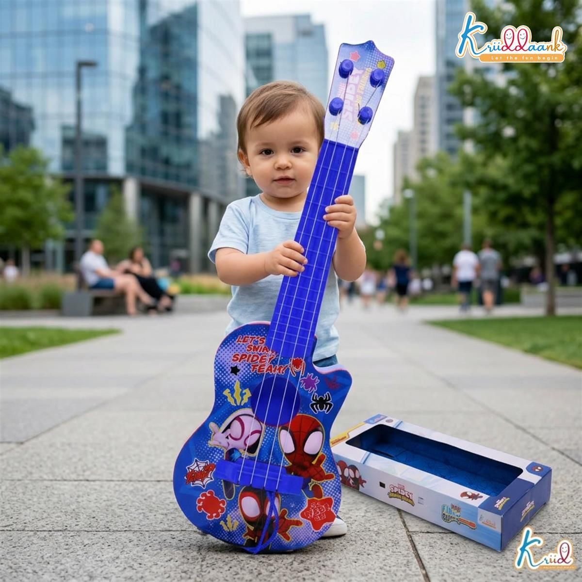 Kids' Musical Toy Guitar with Adjustable Strings & Pick-image-38