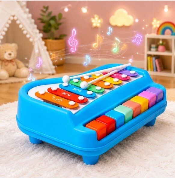 niyamat Kids 2 in 1 Xylophone Piano Musical Learning Toy with Colorful Keys-picture-14