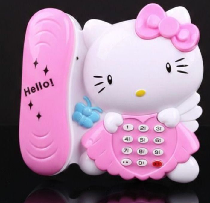 Cute Kitty Shape Musical Toy Telephone for Kids with Keypad Sound-image-11