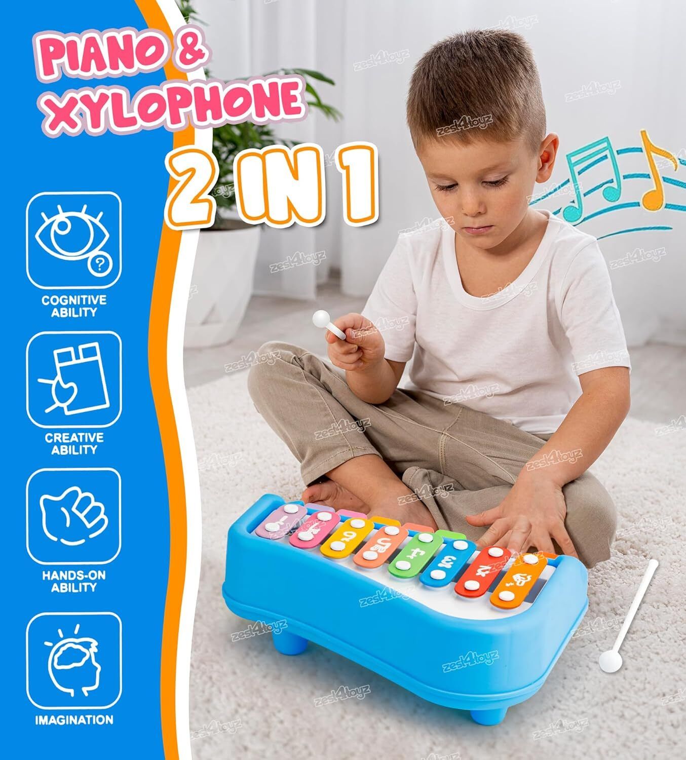 heerwatoys 2-in-1 Kids Xylophone Piano-picture-41