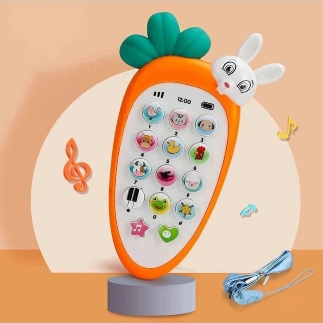Carrot Rabbit Educational Phone Toy for Toddlers, Music & Animal Sound Learning-image-36