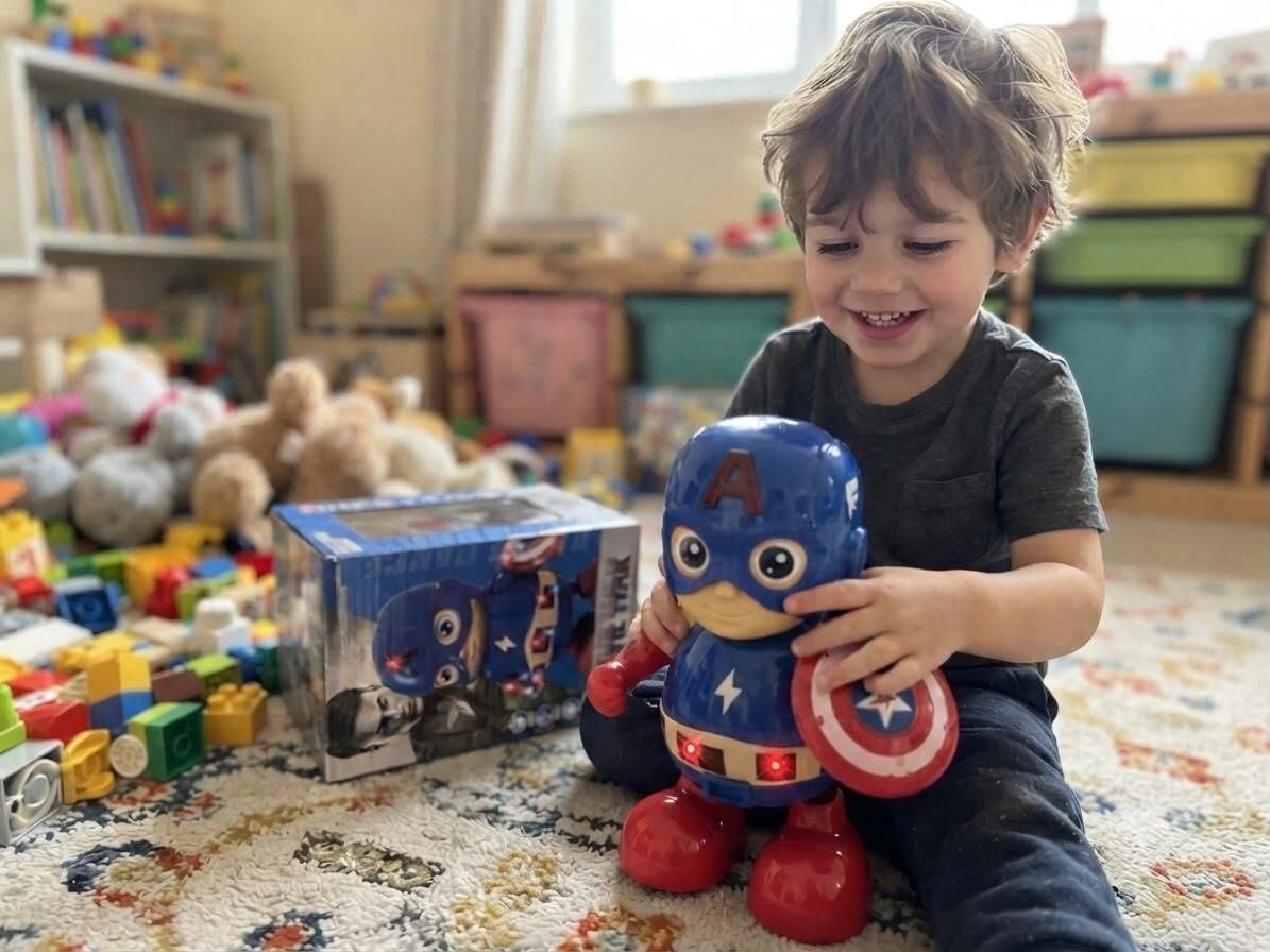 Captain America Dancing Superhero Toy with Lights & Music | Musical Toy for Kids-image-32