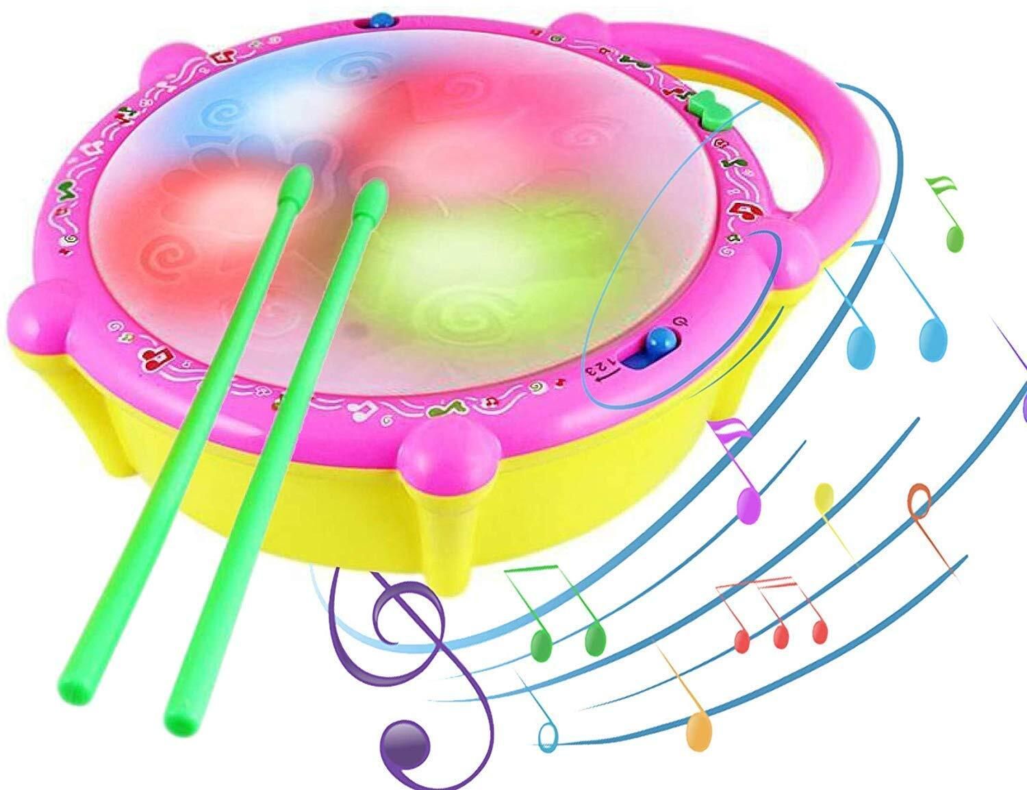 Flash Drum with Sticks, Electronic Non Toxic Drum with 4D Lights & Touch Visual-image-12