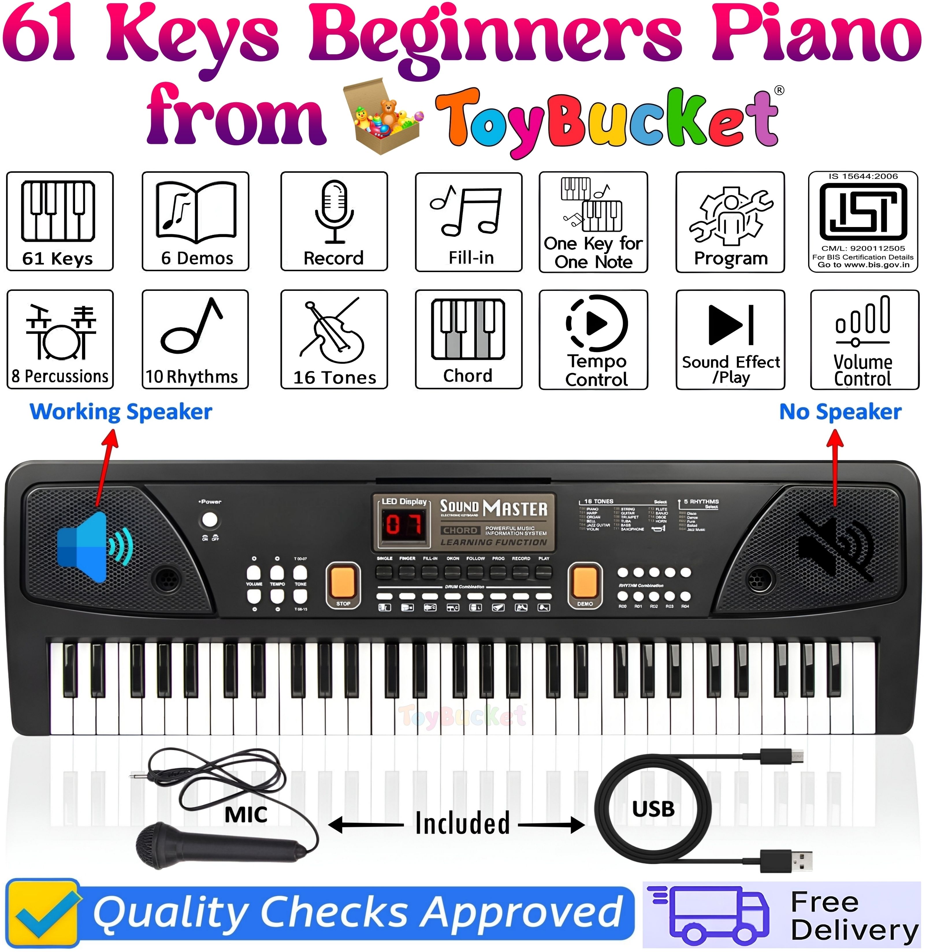 61-key musical electronic keyboard piano organ with mic | perfect for beginners-image-42