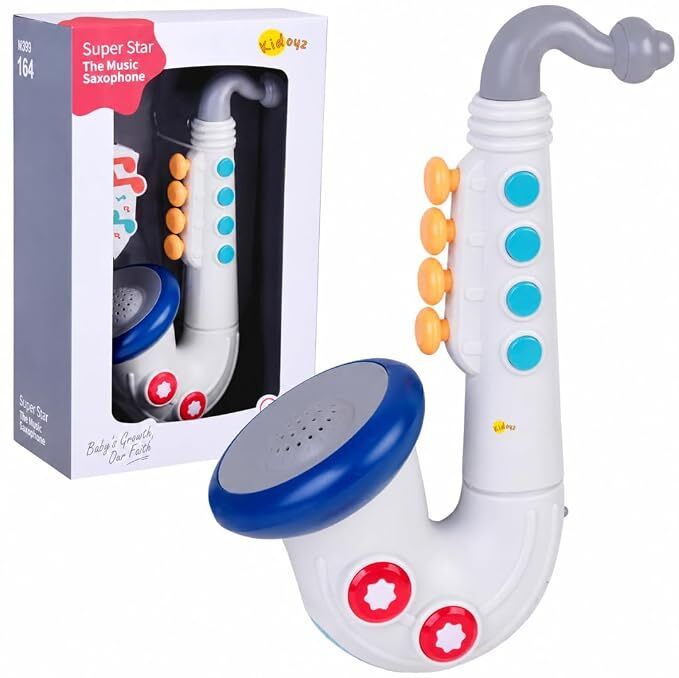 kidoyz Kids Saxophone Musical Toy with Metallic Finish Realistic Play Instrument-picture-7