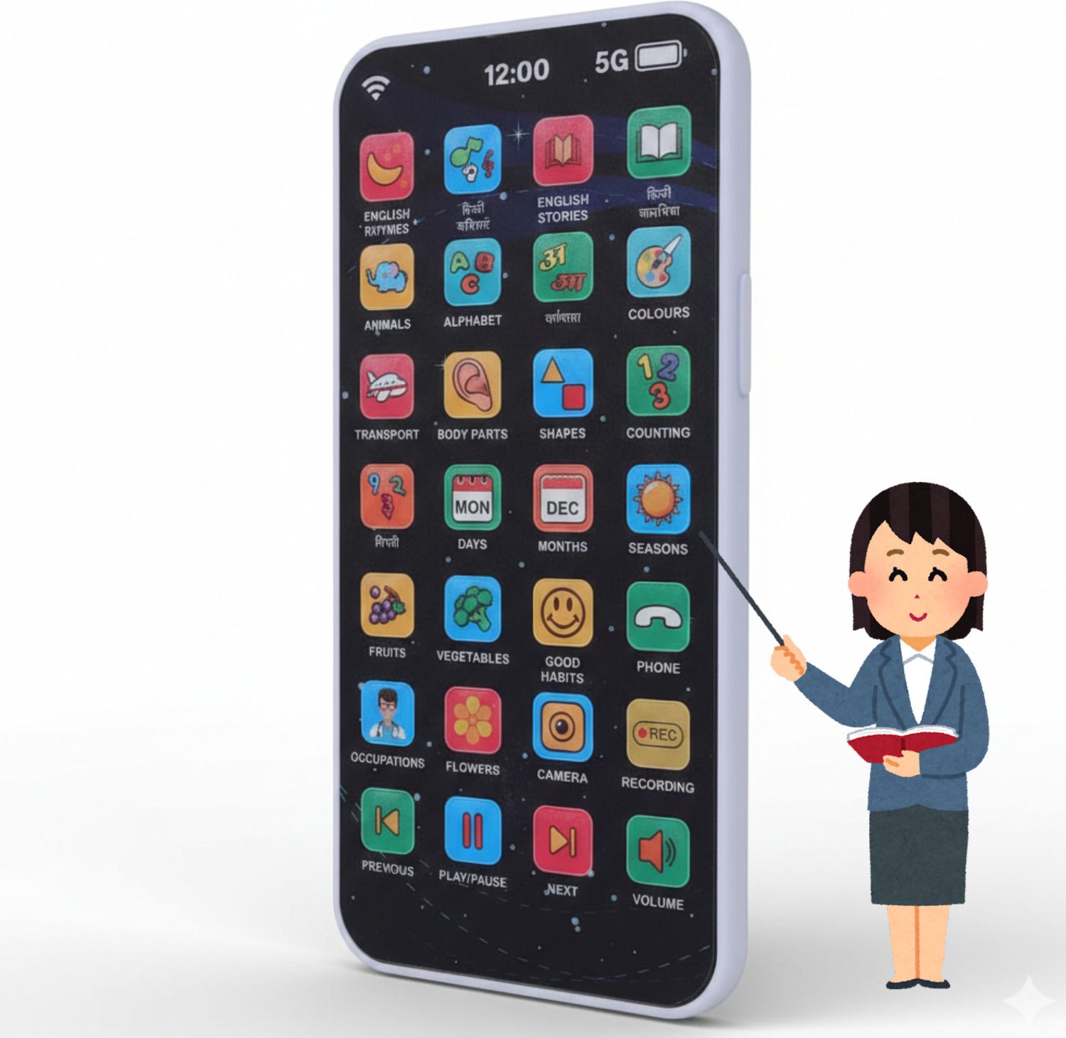 Kids Educational Toy Phone with Sound & Music-image-6
