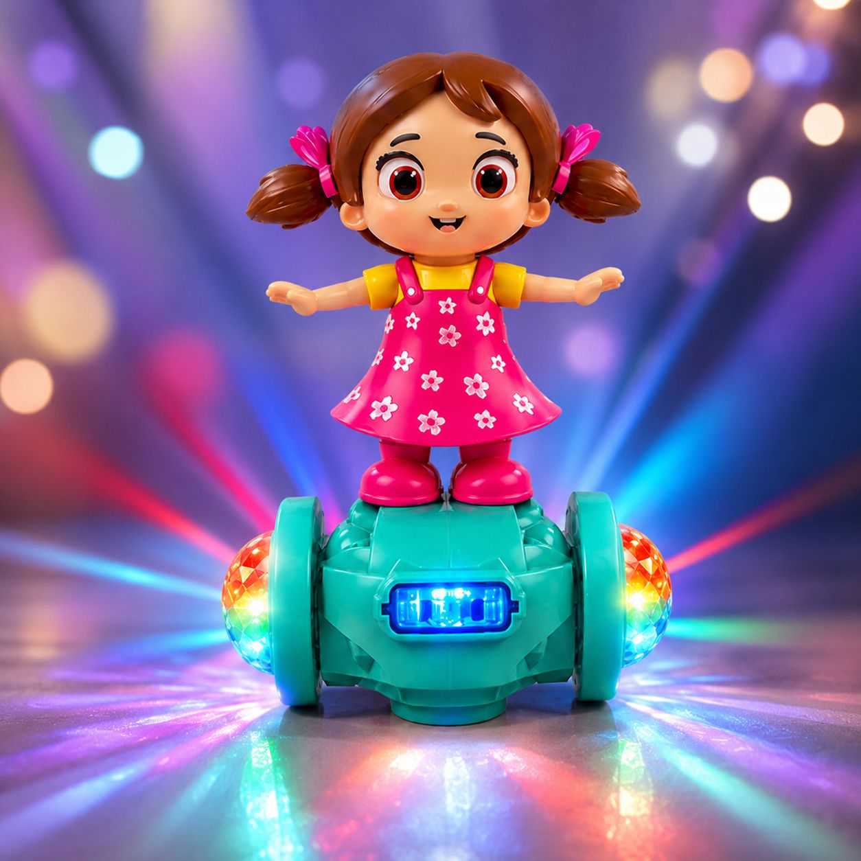 Dancing Girl Musical Toy with Colorful LED Lights, 360° Rotation for Kids-image-34