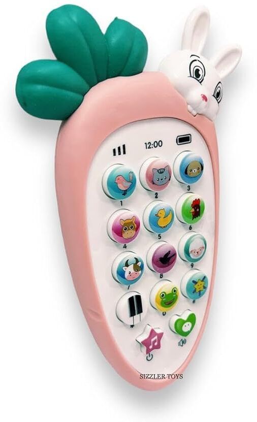 Radish Style Cute Rabbit Face CellPhone Toy for Kids Musical Mobile Toy for Kids-image-12