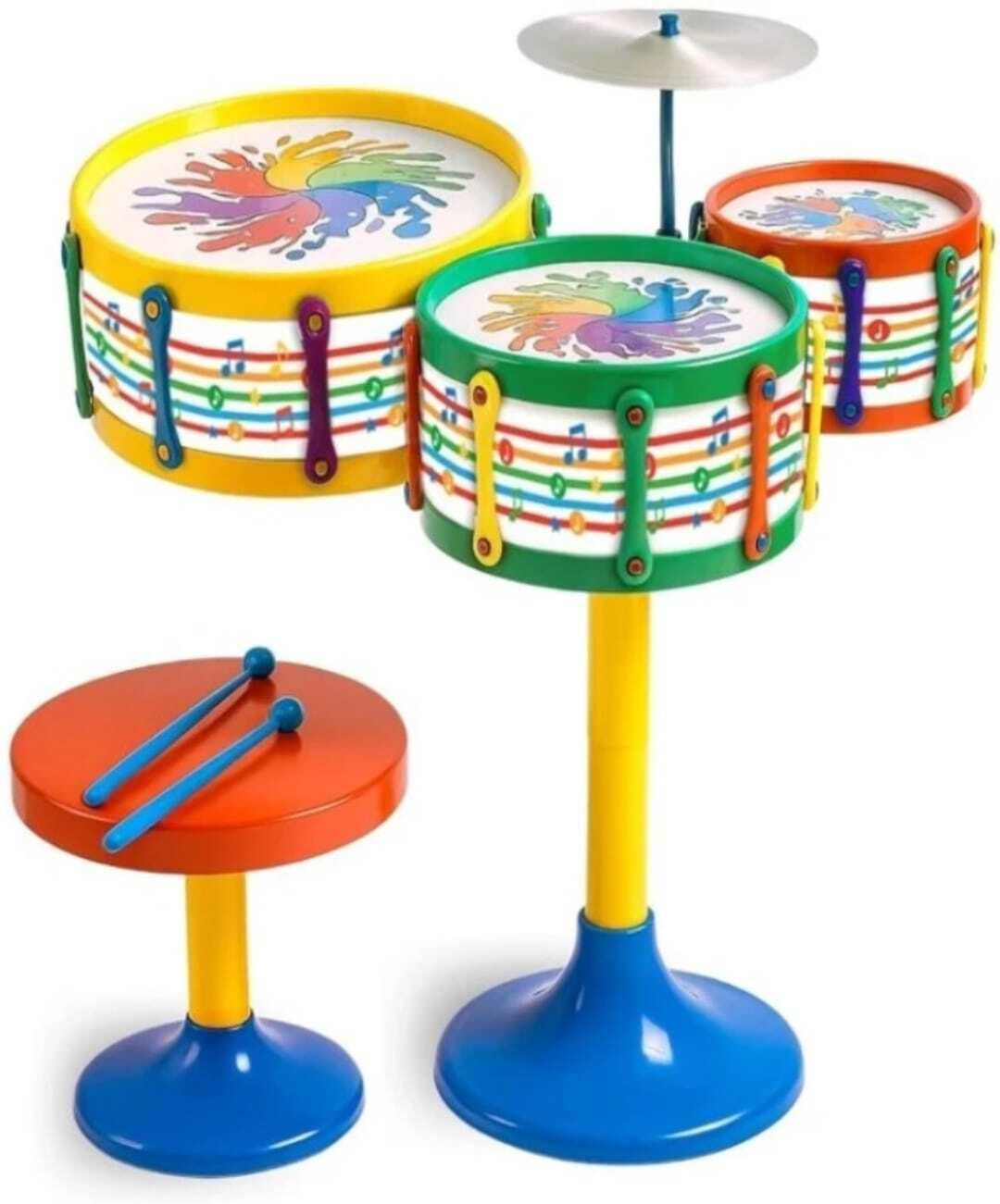 guneet Jazz Drum Set Instrument with 3 Drums ,1 Cymbal, Drumsticks & Stool | 2 year+-picture-30