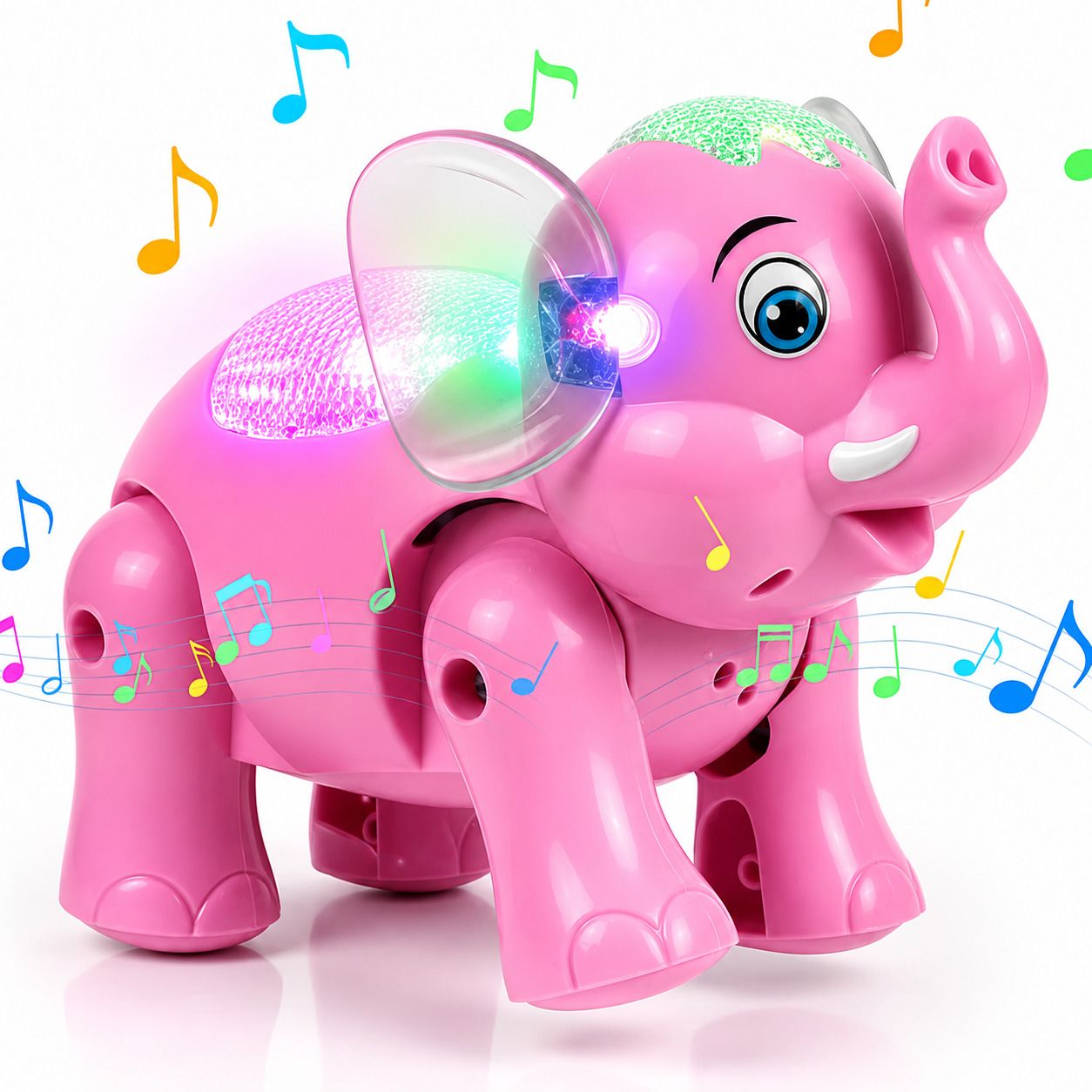 Musical Elephant Toy with 3D LED Lights, Sound & Walking Fun - RANDOM COLOR-image-32