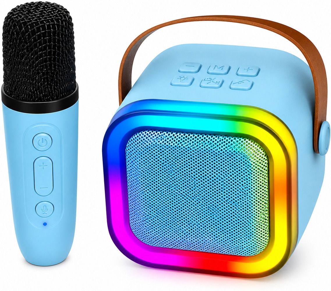 Rechargeable Karaoke Mic with Wireless Speaker, HD Sound, RGB LED Lights-image-17