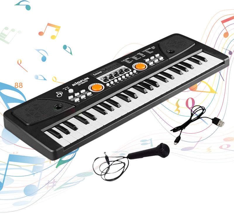 just97 49 Keys Musical Keyboard Piano with Mic for Kids Analog Portable Keyboard L48-picture-19