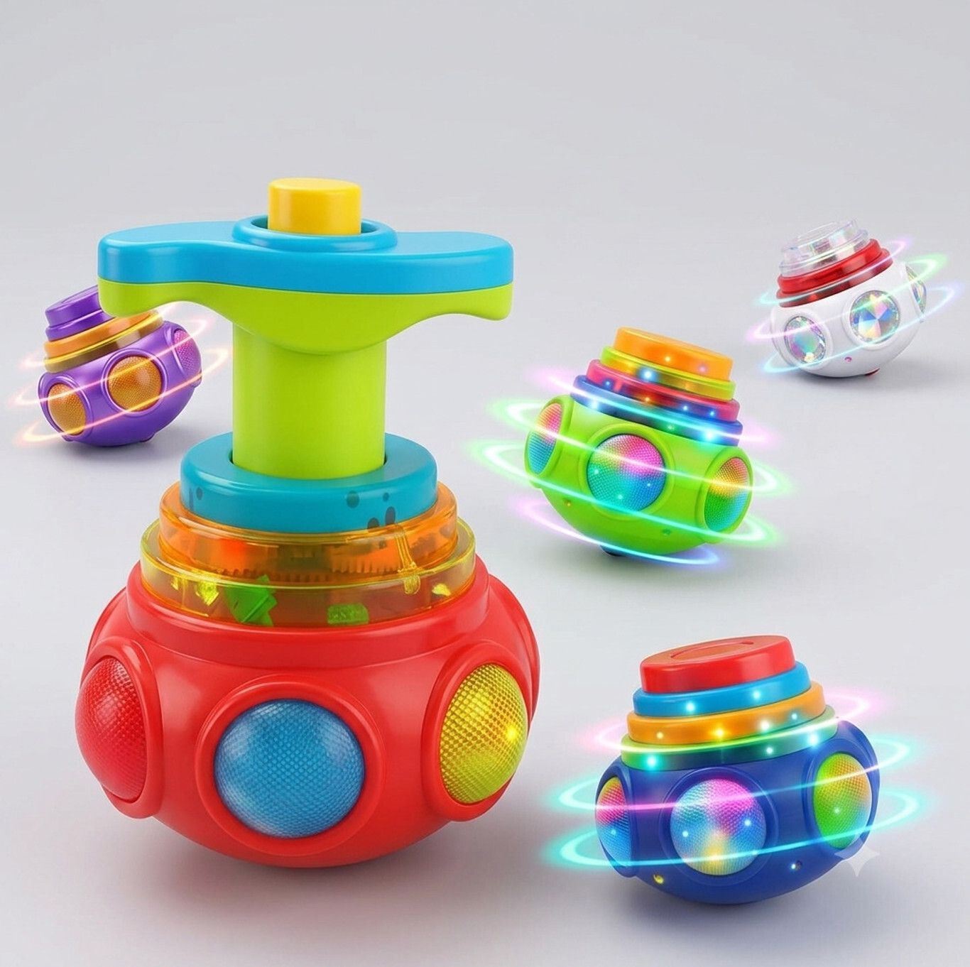 jasin enterprise Kids Rotating Musical Top Toy with Colorful Lights (Multicolor)-picture-4