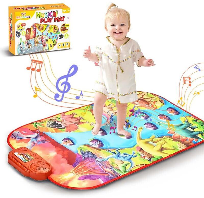 wembley Musical Play Mat for Kids Age 3+ Toddler Floor Mat 8 Dinosaur Sounds-86 x 52 CM-picture-19
