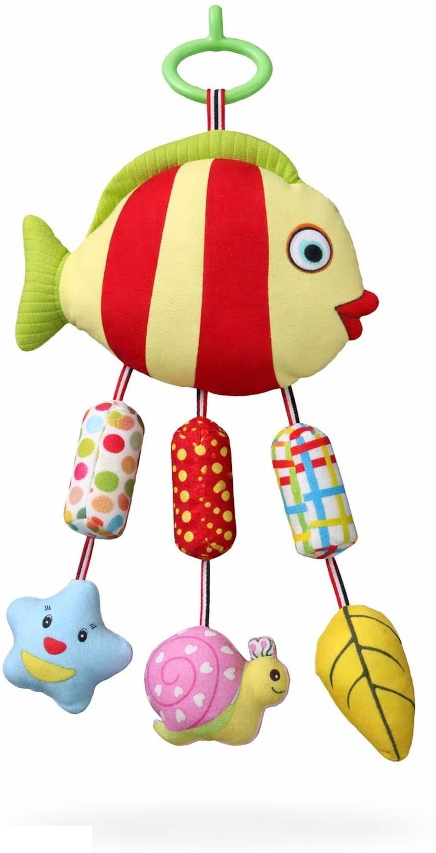 Fish Hanging Plush Crib Toy with Crinkle and Chime-image-37