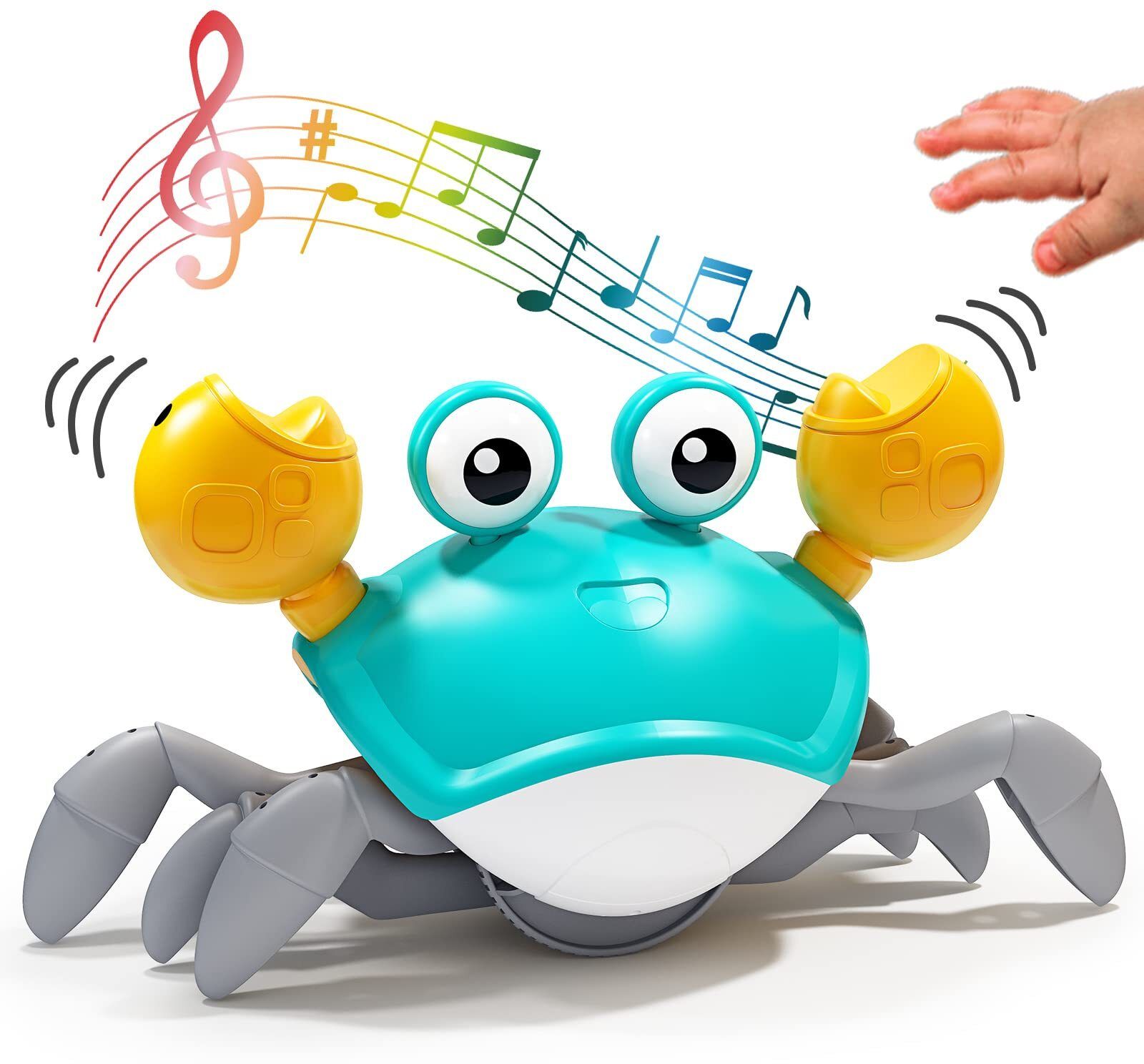 Crawling Crab Infant Tummy Time Toys, Kids Electronic Musical Light up Toy-image-19