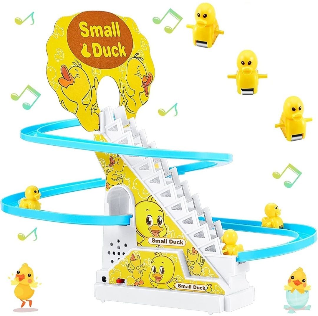 Duck Slide Stair-Climbing Ducklings Race Track Set Escalator Toy Light and Music-image-49