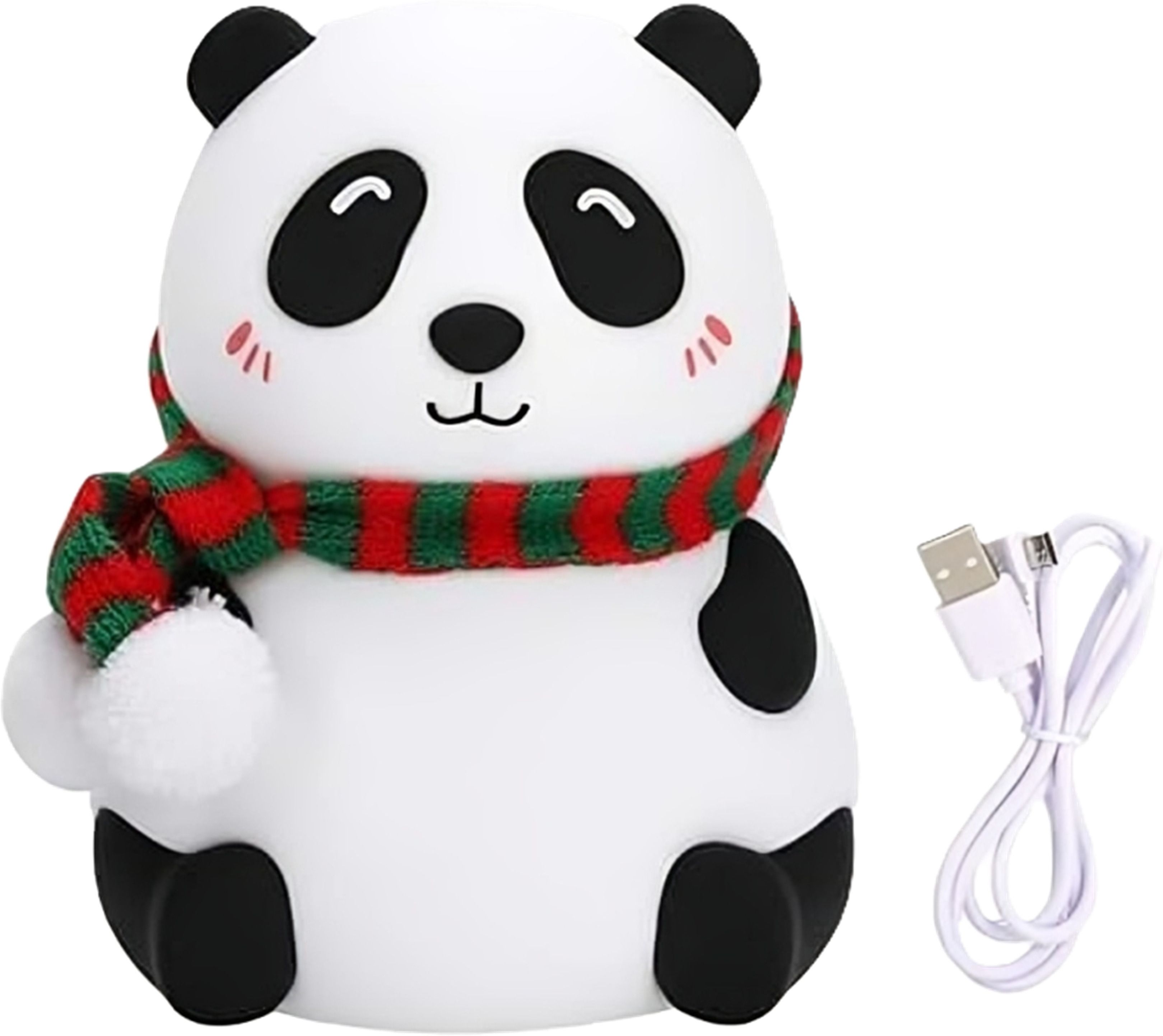 Cute Panda Silicon USB Rechargeable Night Light Lamp with Gesture Control Sensor-image-43