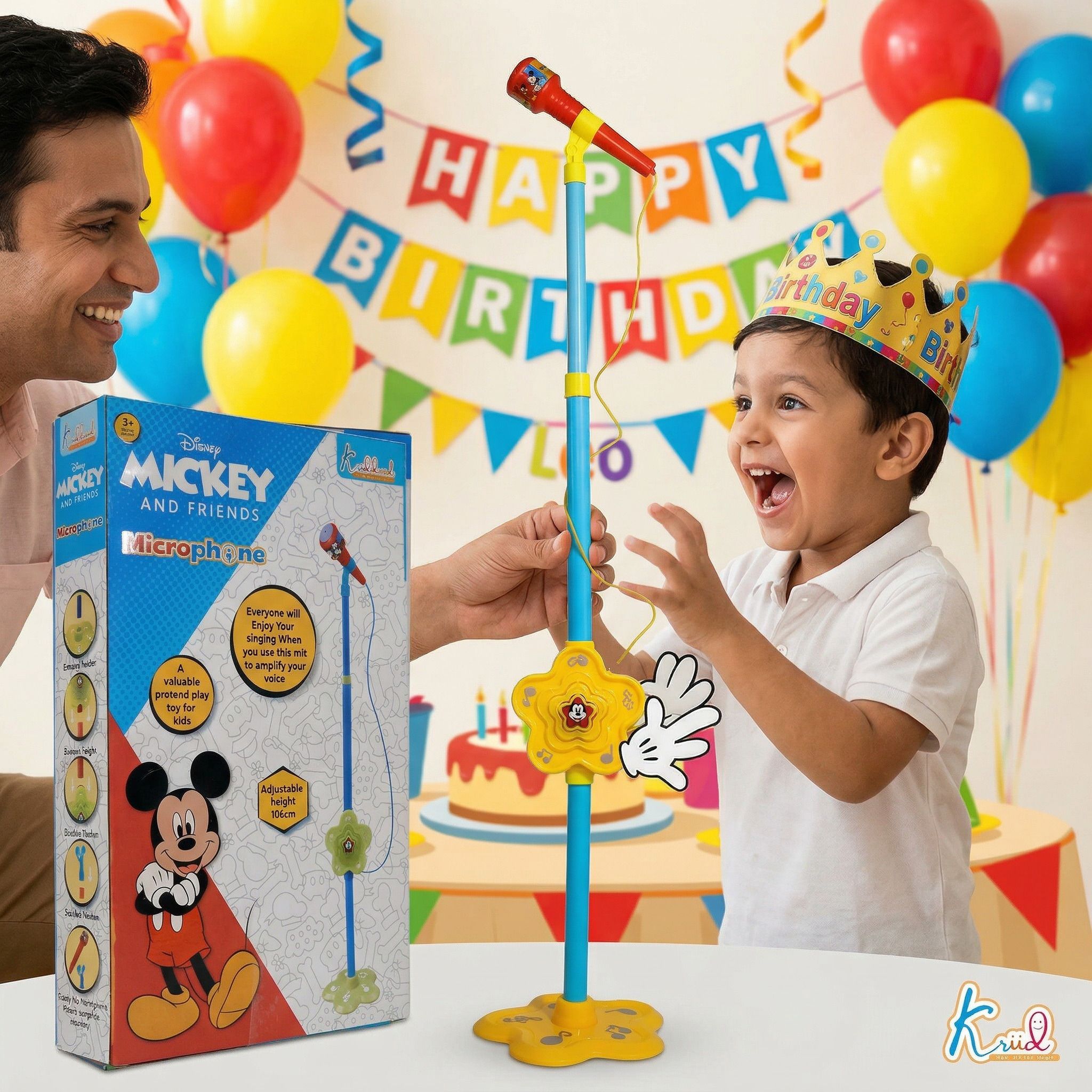Mickey Mouse Style Karaoke Microphone Set with Sound and Lights for Kids-image-49