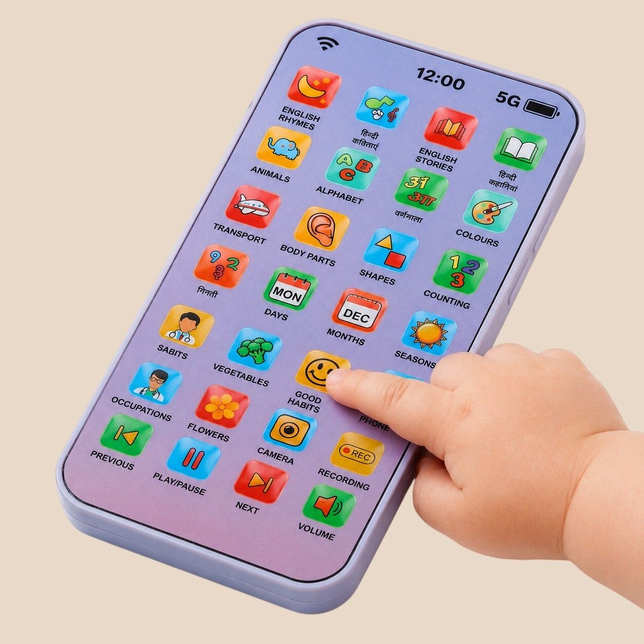 maa momai toys Educational Smartphone Toy for Kids with Rhymes and Songs-picture-21