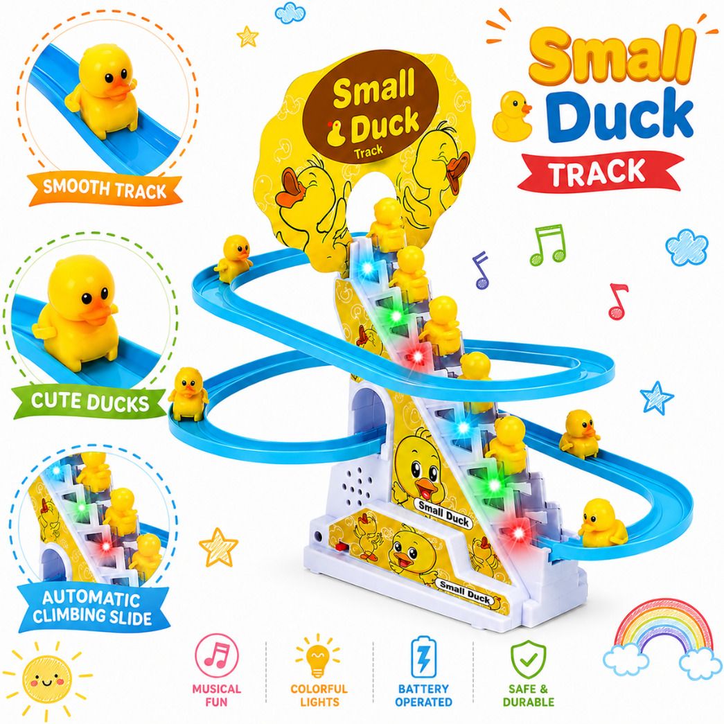 Automatic Duck Climbing Stair Toy Set for Kids with LED Lights & Music-image-42