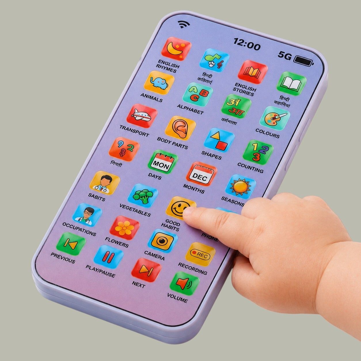 Educational Kids Phone Toy with Alphabet Numbers Colours Learning-image-15