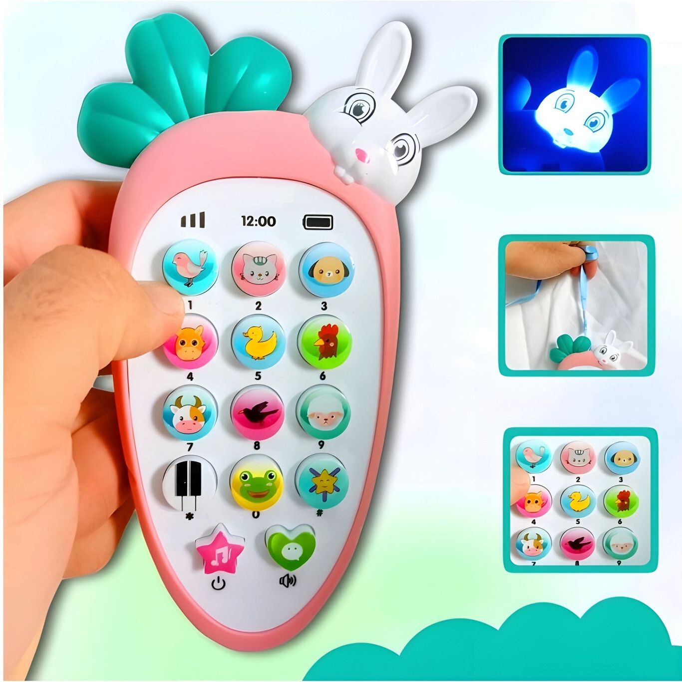 Rabbit New Smart Phone Cordless Feature Mobile Phone Toys Mobile Phone-image-28