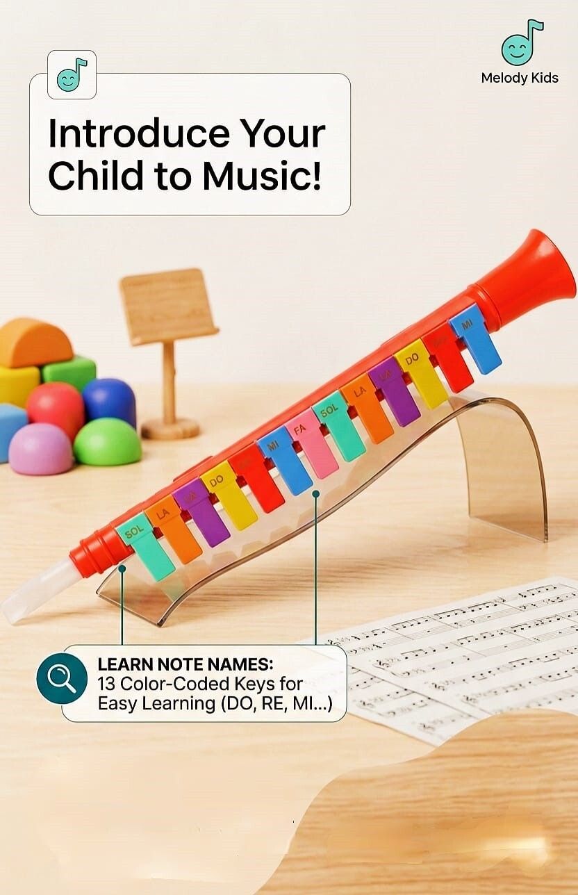 rgh world Flute Musical Instrument 13 Key Melodica Piano Toy for Kids, Mouth Organ Trumpet-picture-22
