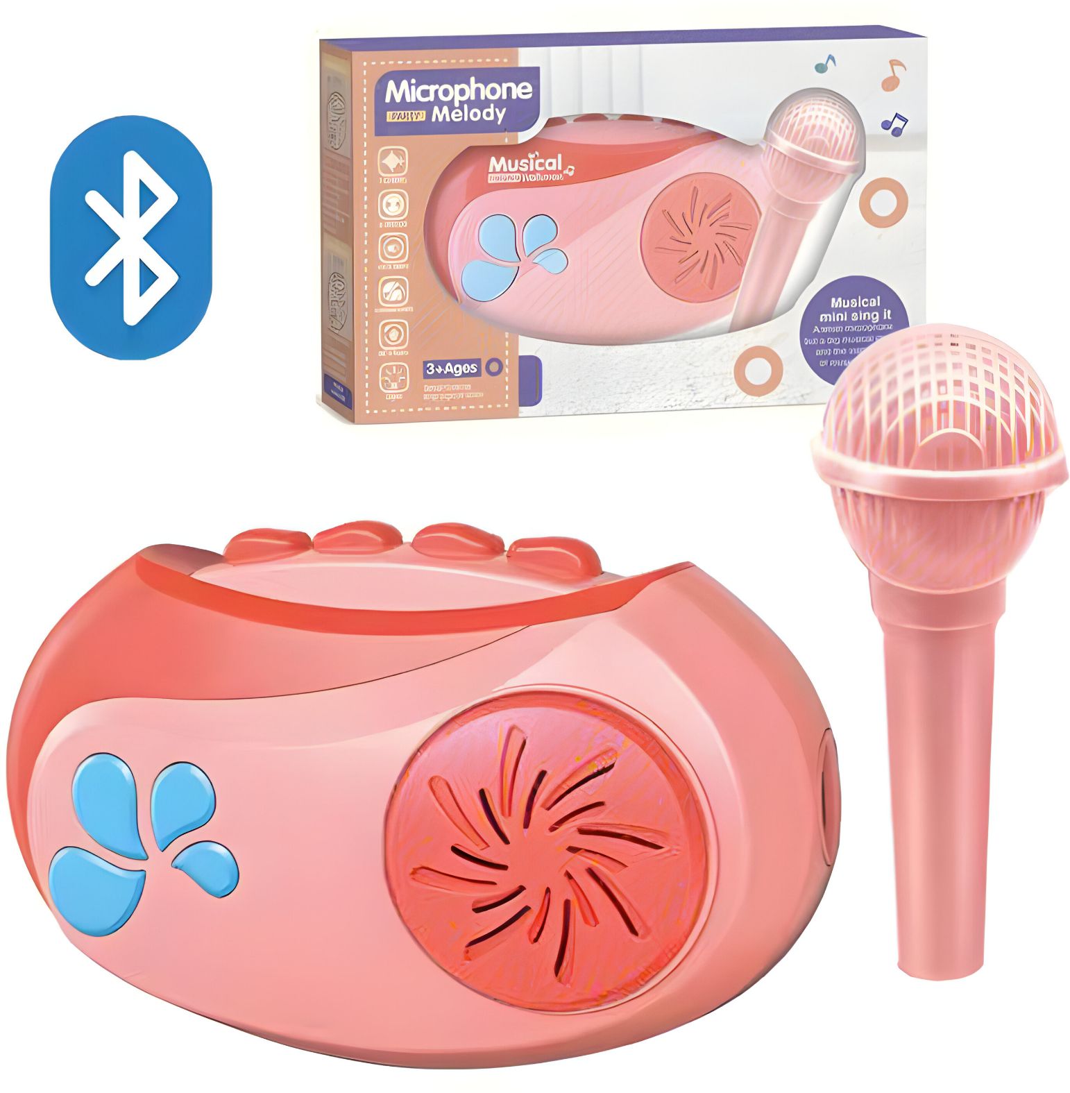 jollyora Portable Kid Karaoke Set with Mic Musical Singing Toy Songs & 6 Rhythm Melodies-picture-25