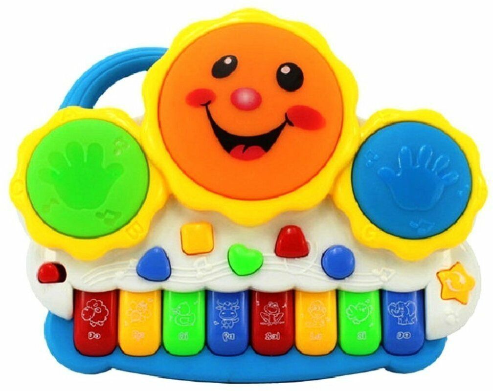 tukamcha Musical Electronic Smiley Drum Plus Piano With Flashing Lights-picture-19