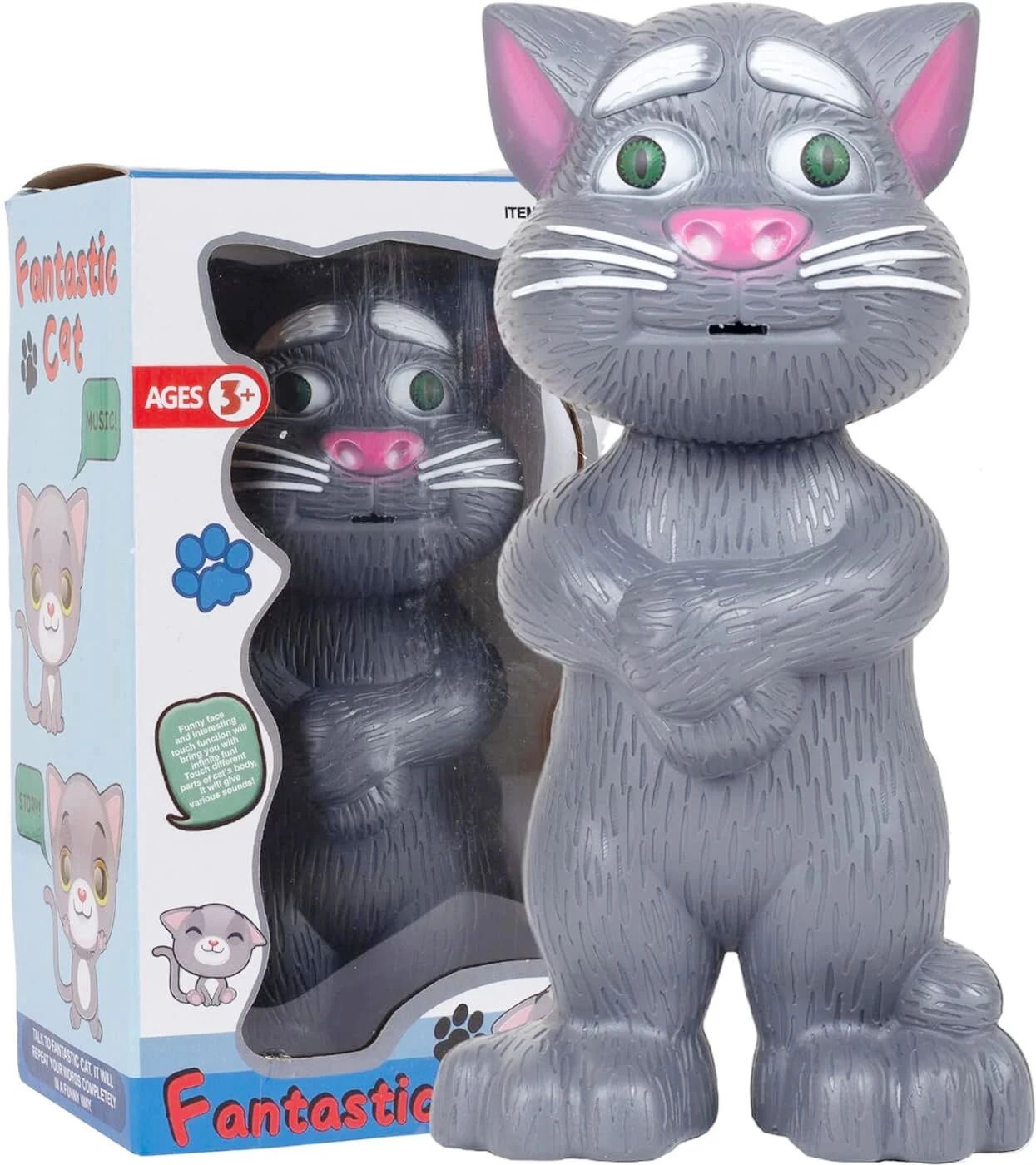 kobbet Talking Tom Cat Toy for Kids Speaking Repeats What You Say - Best Gift set toys-picture-26