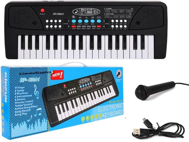 aneep Kids 37 Key Piano Keyboard with Recording ,Mic & Mobile Charger Battery Operated-picture-26