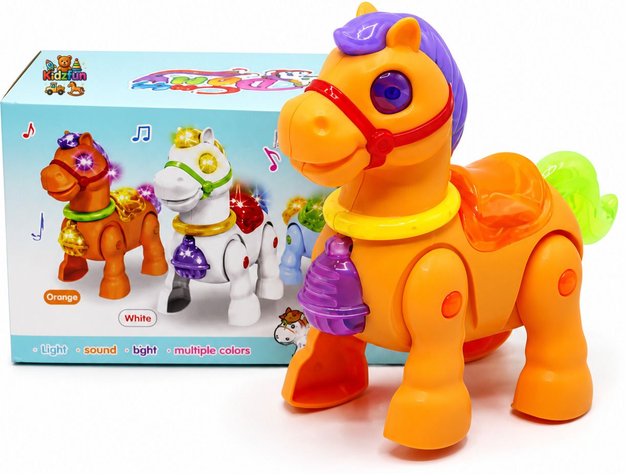 kidzfun Electric Walking Horse Toy, Lights & Music for Kids (RANDOM COLOR)-picture-14
