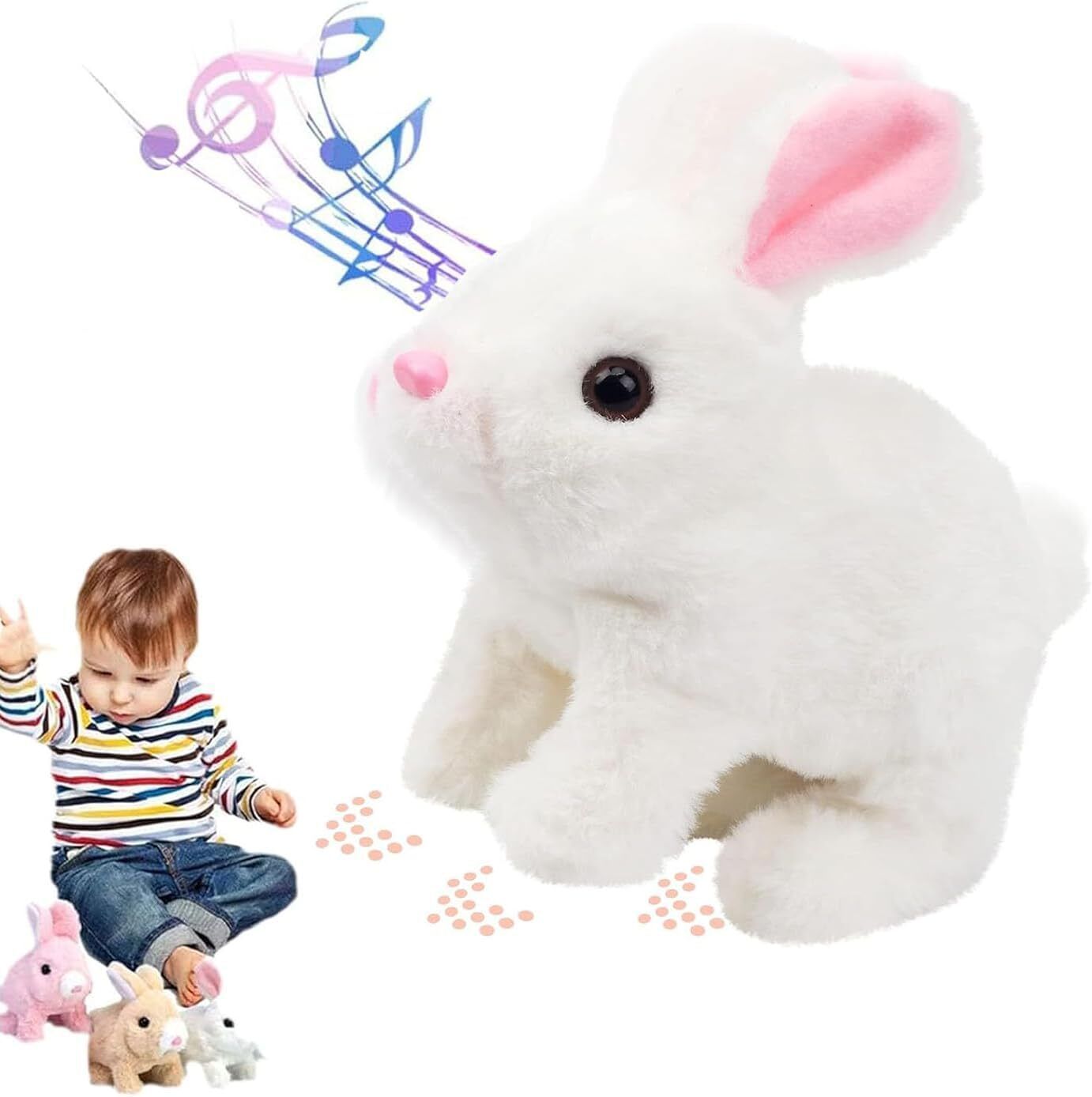 nizix Animated White Rabbit Plush Toy with Walking and Twitching Nose for Kids-picture-22