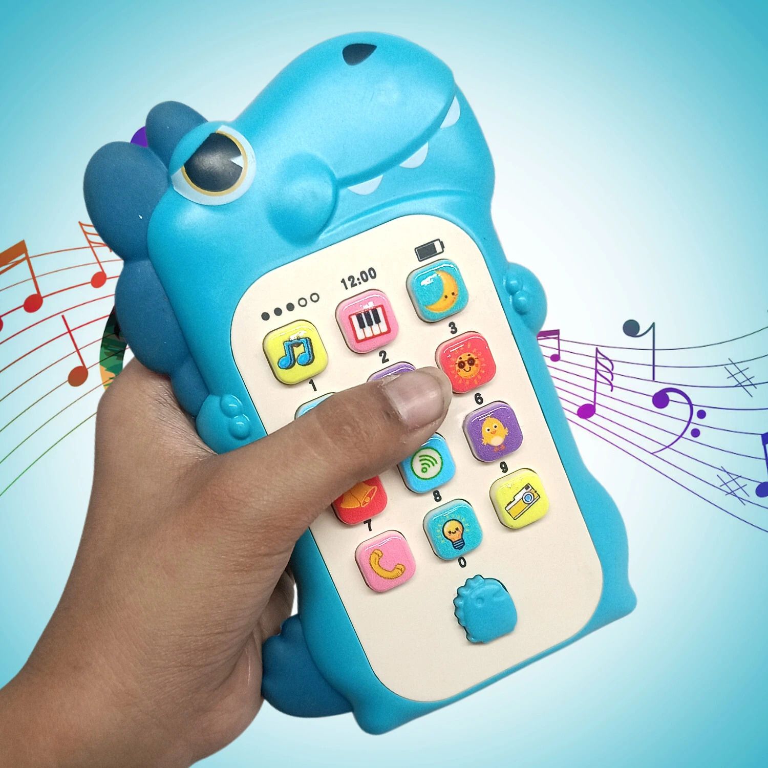 medivedas Dinosaur Telephone Toy Mini Phone Toy with Multiple Animal Sounds & Music-picture-0