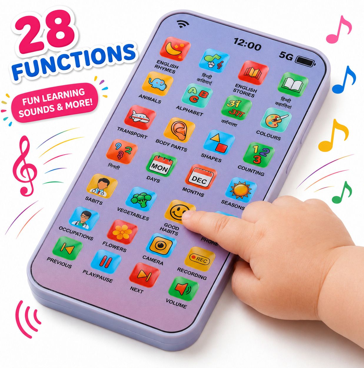 Kids Mobile Phone Toy with 28 Learning Functions for Toddlers-image-13