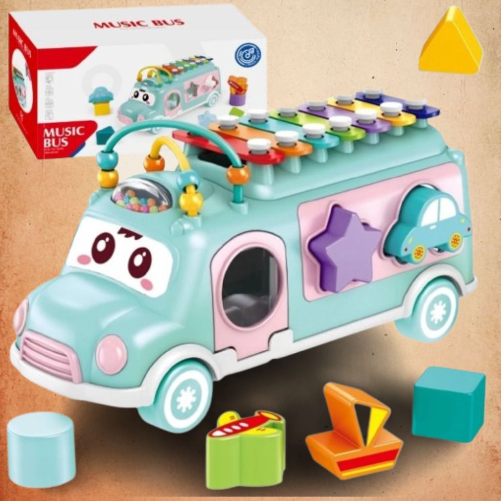 kidsdreams Musical Educational Activity Bus Toy for Shape and Color Learning-picture-26