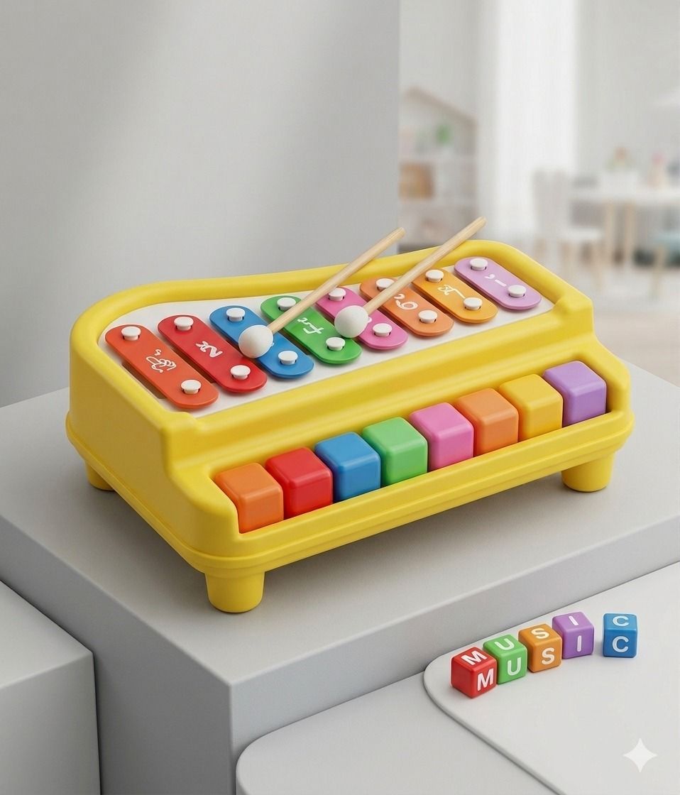 creative hub Kids Wooden Xylophone Musical Toy with Mallets-picture-3
