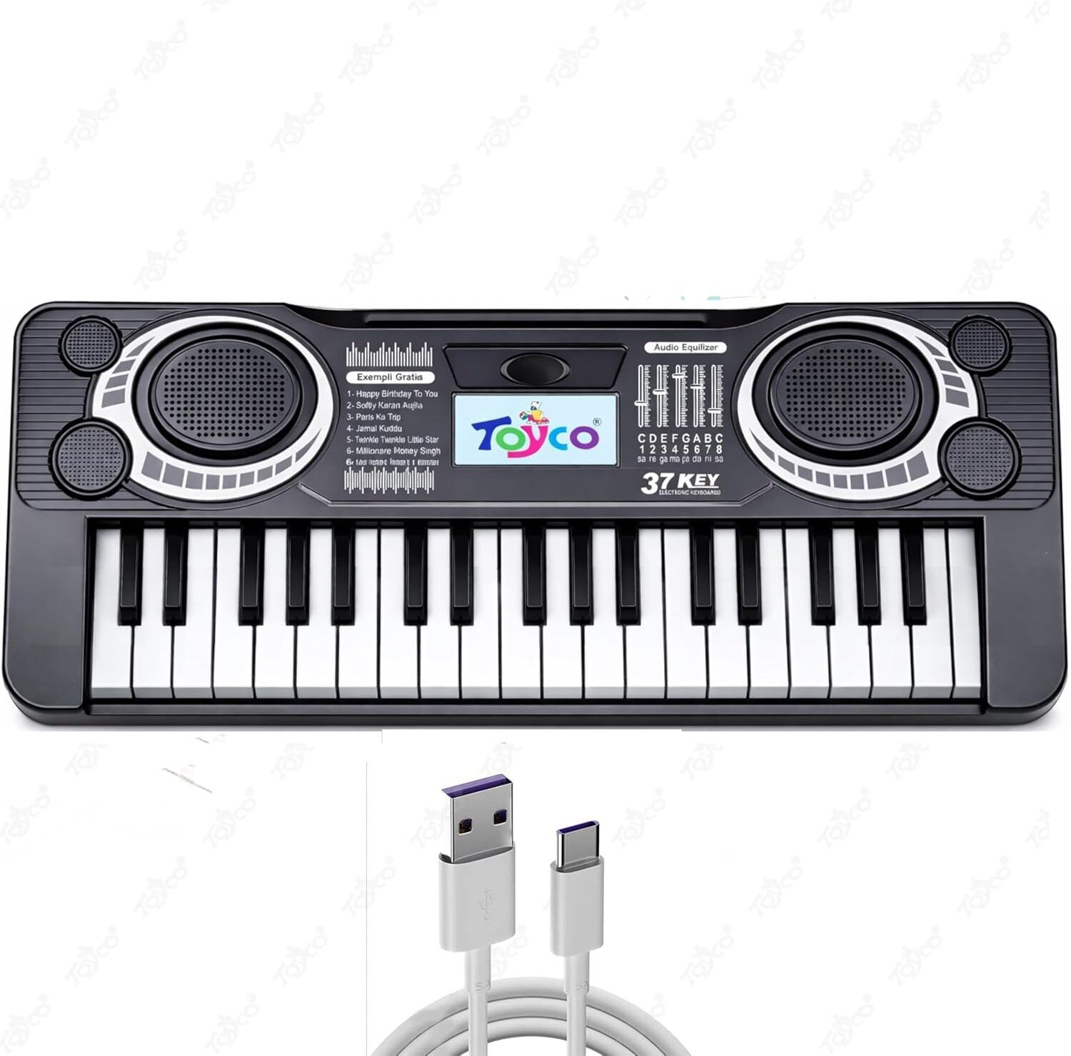 amaflip Toyco 37 Keys Electronic Keyboard Piano with USB Charging Cable,-picture-10