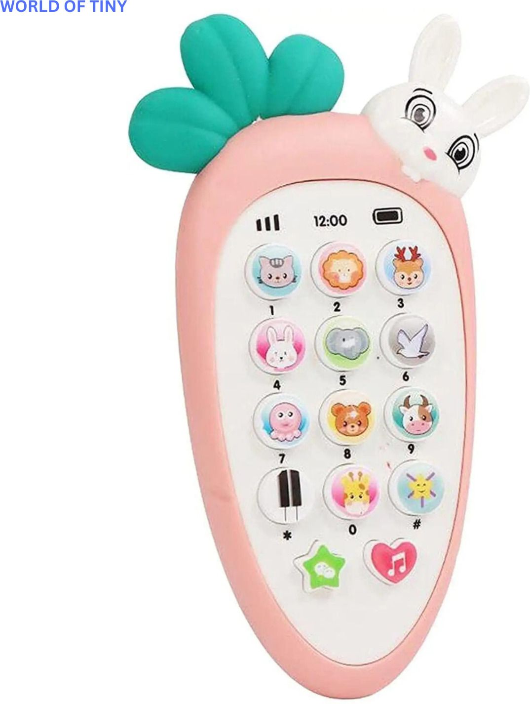 world of tiny Cute Bunny Carrot Toy Phone for Kids with Sound and Learning Buttons-picture-30